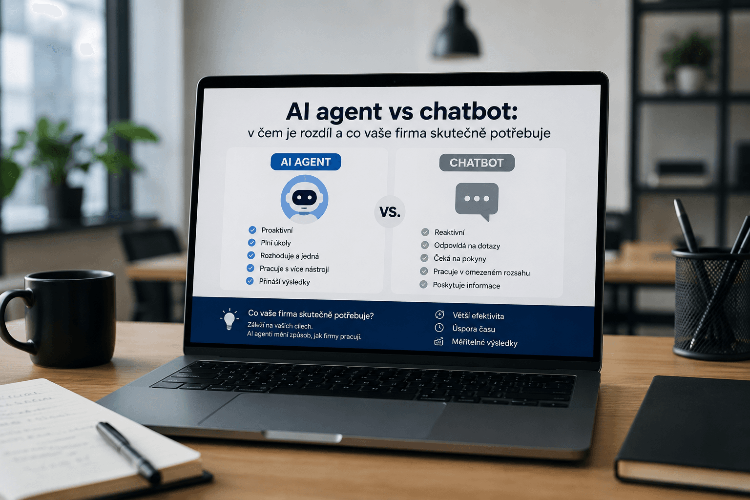 AI agent vs chatbot — srovnání technologií pro firmy