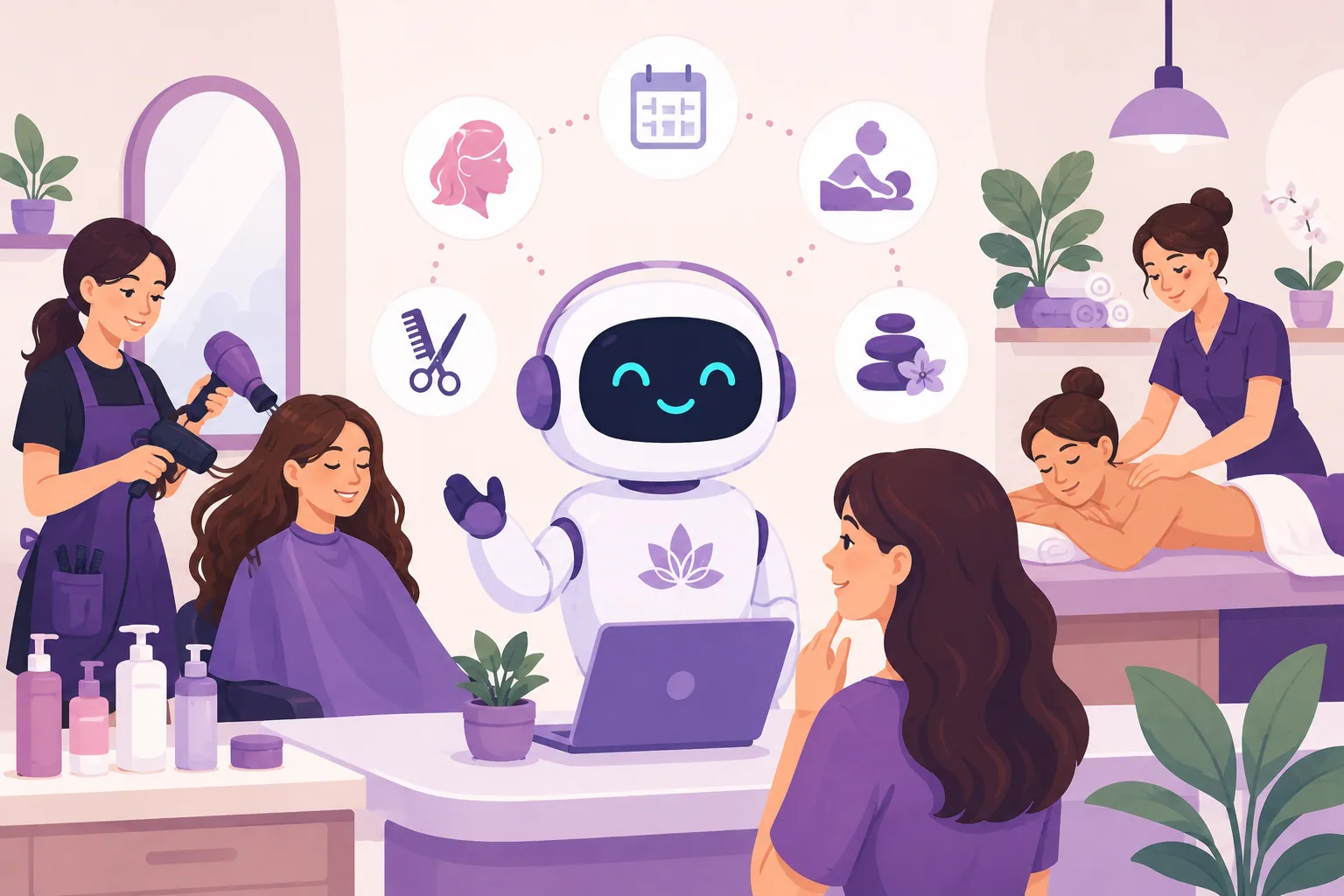 AI asistent pro salon krásy, kadeřnictví a masáže