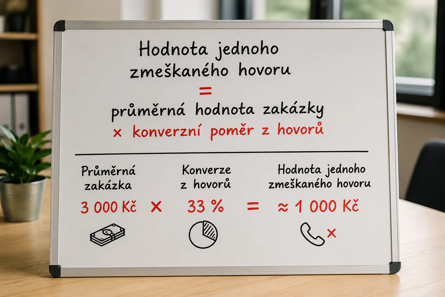 Vzorec pro výpočet hodnoty zmeškaného hovoru